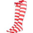 Red/White Striped Over Knee Socks : 55