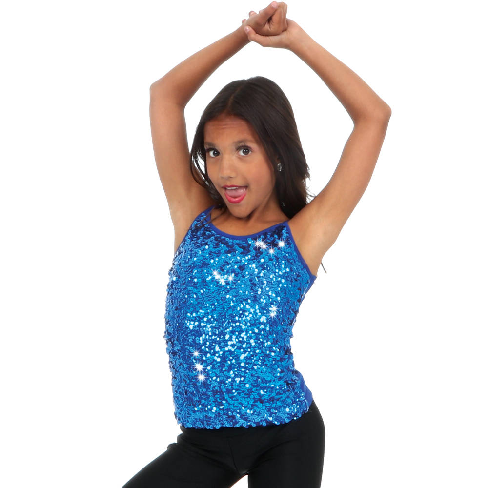 Alexandra Collection Youth Dance Costume Sparkly Sequin Tank Top 