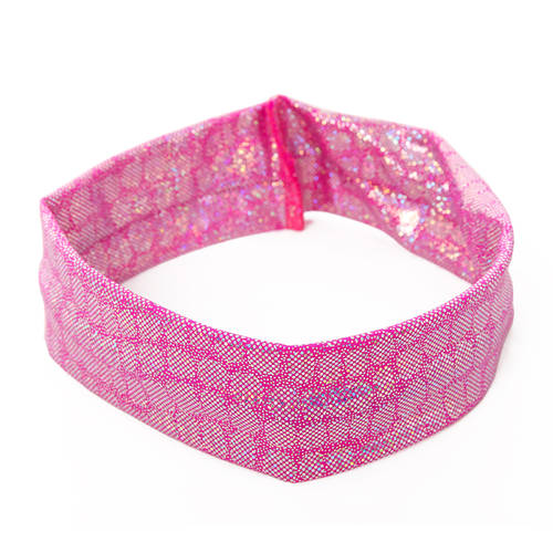 Narrow Pink Holo Square Headband : H0160