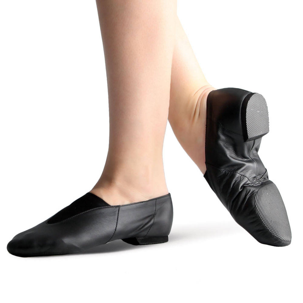 Bloch Dance Mens Super Jazz Leather and Elastic Slip On Jazz Shoe