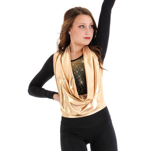 Body Wrappers Metallic Drapey Pullover : 615