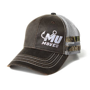 MOVE U Brown Frayed Custom Camo Fishing Hat