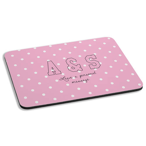 Custom Trendy Polka Dots Personalized Cushioned Mousepad : WI471