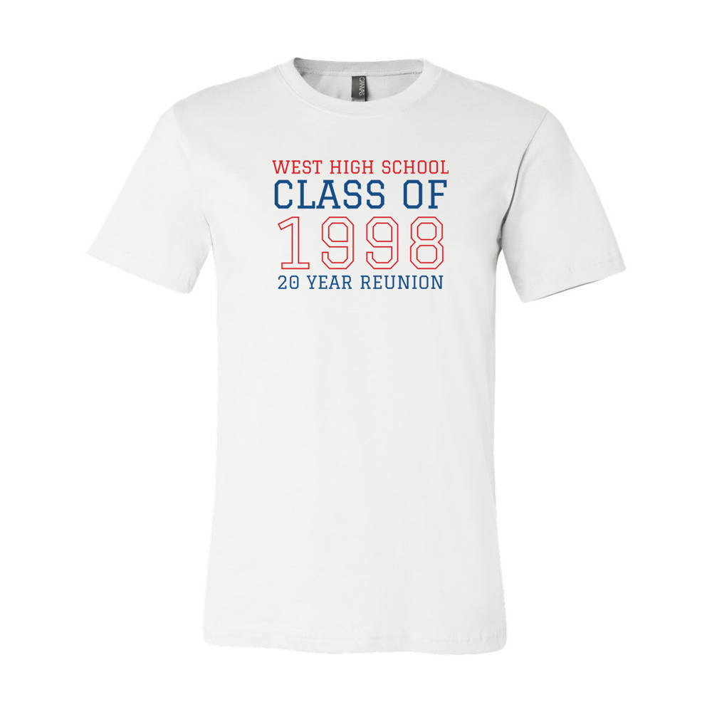 Adult Custom Varsity Throwback Class Reunion T-Shirt