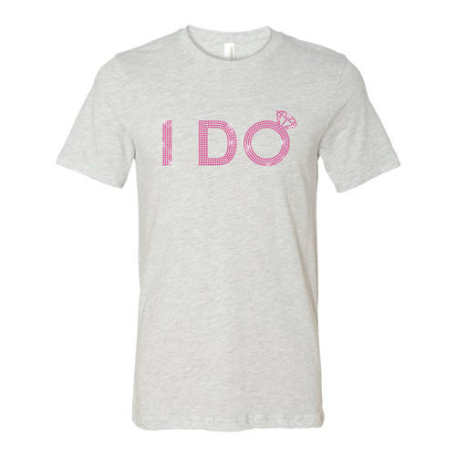 Adult Custom I Do Bridal Announcement Sequin T-Shirt : WI363