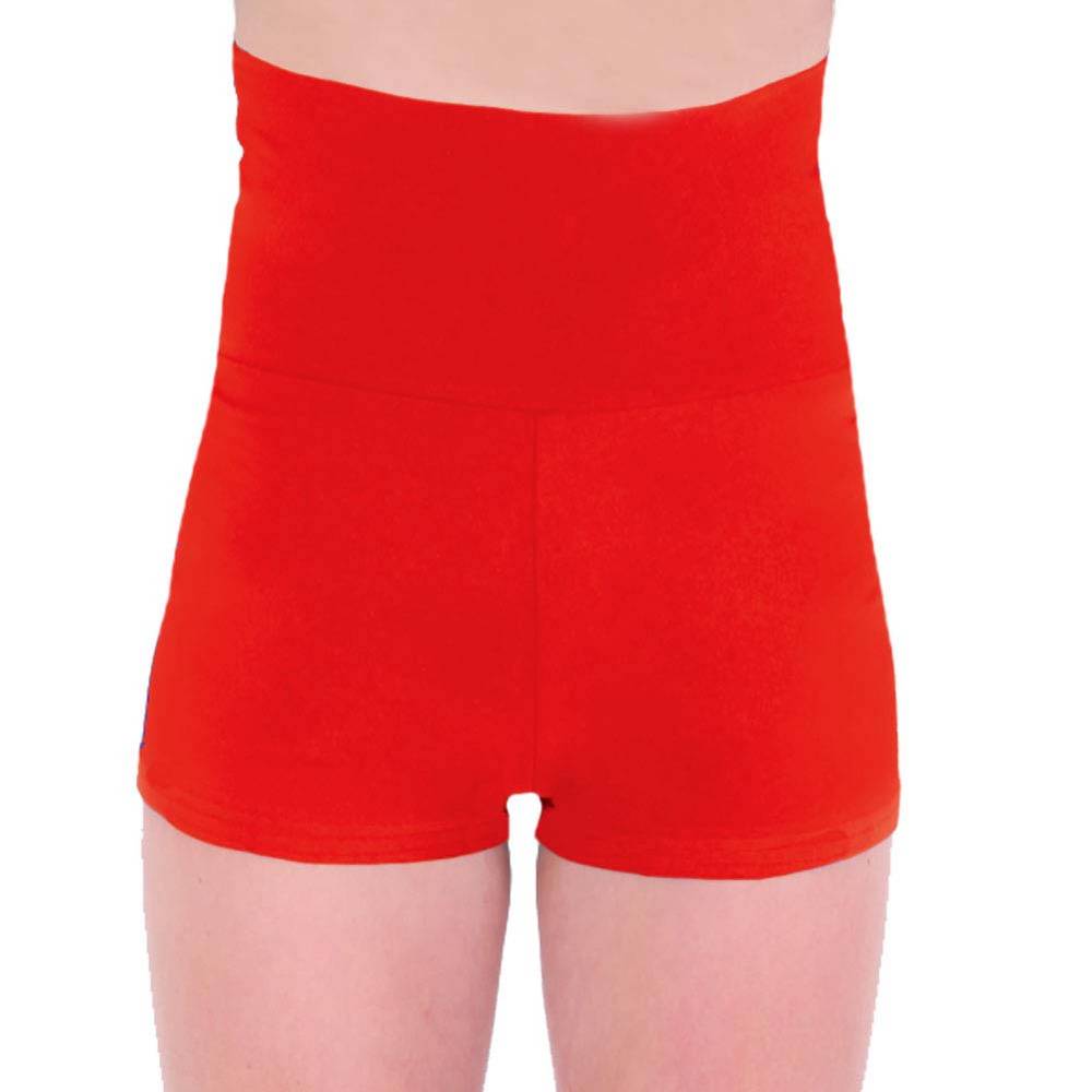 High Waist Booty Shorts - Red - Savage Barbell Apparel